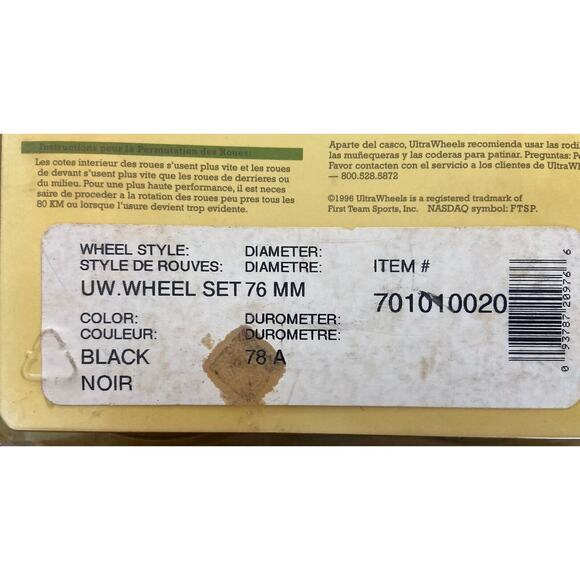 Ultra Replacement Wheels Gretzky 99 Rollerblade Inline Skates Hyper 76MM 78A - Picture 7 of 7